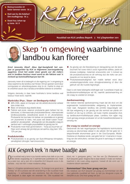 Gesprek Gesprek Klk Landbou Limited