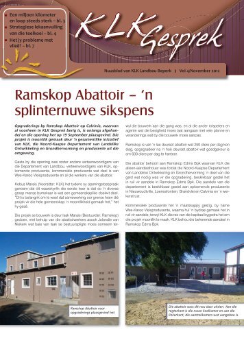 KLK Gesrpek November 2012 - KLK Landbou Limited