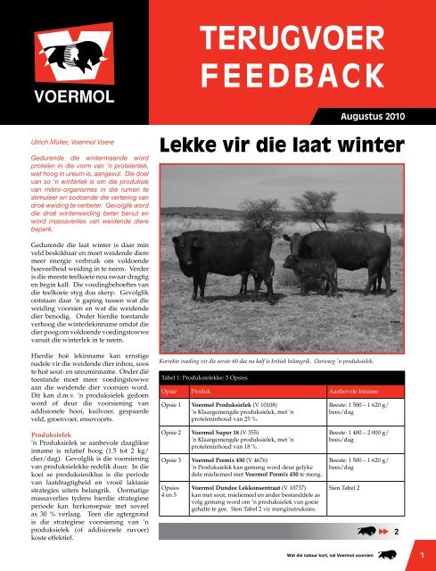 TERUGVOER FEEDBACK - Voermol