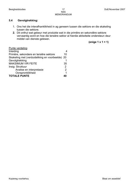 NASIONALE SENIOR SERTIFIKAAT GRAAD 11