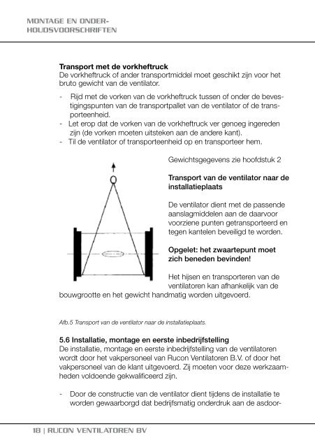 montage- en onder- houdsvoorschriften - Rucon ventilatoren