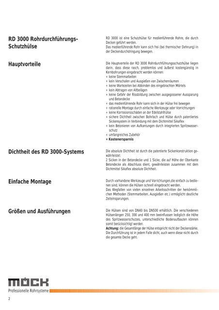 Die innovative RD3000 Rohrdurchführungs-Schutzhülse - Möck