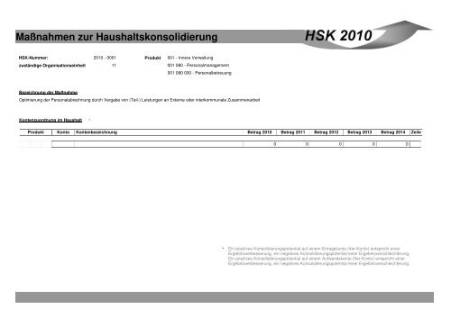 Maßnahmen zur Haushaltskonsolidierung - Stadt Mönchengladbach