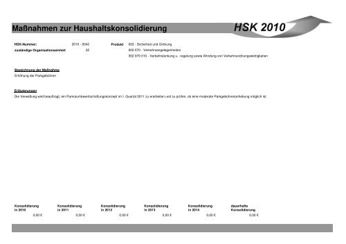 Maßnahmen zur Haushaltskonsolidierung - Stadt Mönchengladbach