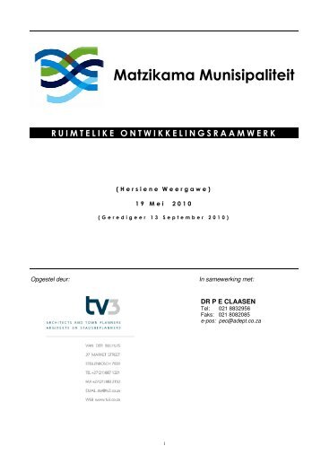 Matzikama ROR Dokument 20 Mei 2010 - Matzikama Munisipaliteit