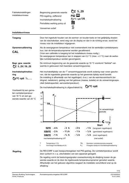 2265 Draadloze ruimtetempe- ratuurregelaar REV23RF ... - Siemens