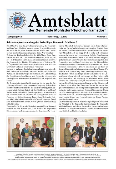 Amtsblatt - Mohlsdorf-Teichwolframsdorf