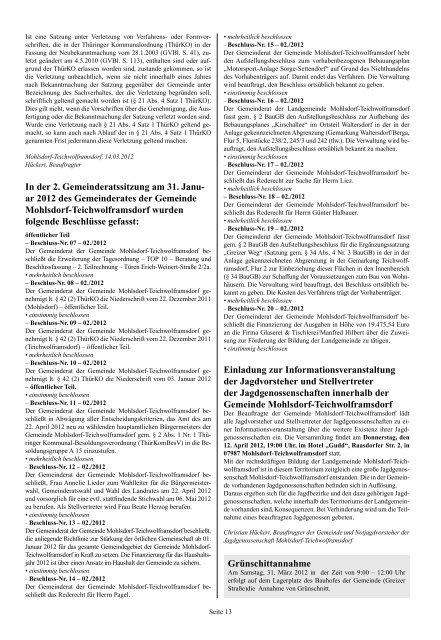 Amtsblatt - Mohlsdorf-Teichwolframsdorf