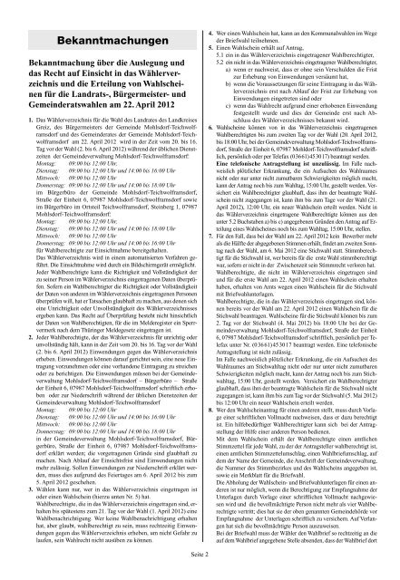 Amtsblatt - Mohlsdorf-Teichwolframsdorf