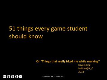 51 things every game student should know