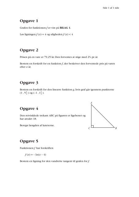 Matematik B, hhx, den 11. juni 2007 (pdf) - Undervisningsministeriet