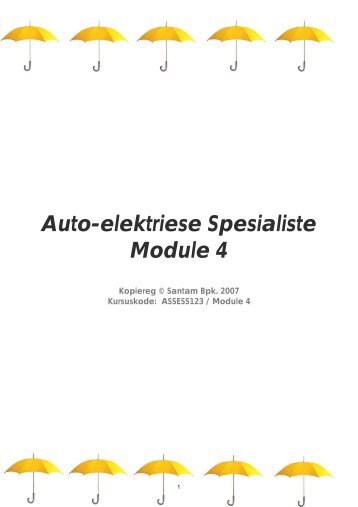 Auto-elektriese Spesialiste Module 4 - Santam