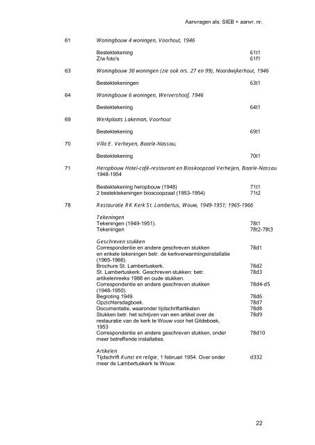 INHOUD Personalia Siebers 6 Vrij werk Siebers 7 Opleiding 8 ...