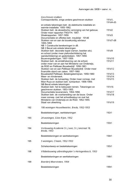 INHOUD Personalia Siebers 6 Vrij werk Siebers 7 Opleiding 8 ...