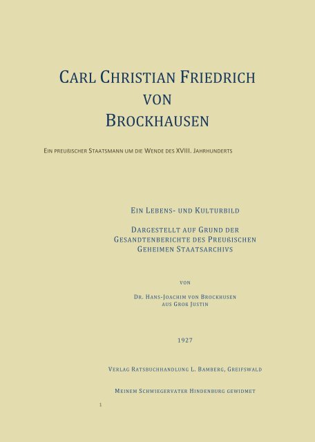 carl christian friedrich von brockhausen - v. Bruchhausen