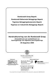 Herstrukturering van die Rembrandt Groep - Remgro