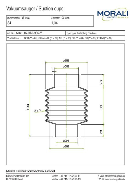 Vacuum cups Catalog - Morali Produktionstechnik GmbH