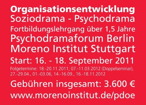 Psychodramaforum Berlin Moreno Institut Stuttgart