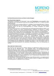 Psychodrama, Soziodrama und Soziometrie - Moreno Institut Stuttgart