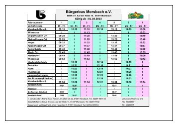 Den zurzeit gültigen Fahrplan finden Sie hier - Gemeinde Morsbach