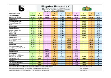 Fahrplan Bürgerbus Morsbach - OVAG