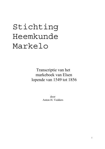 Markeboek Elsen 1549-1856 - Hofmarken