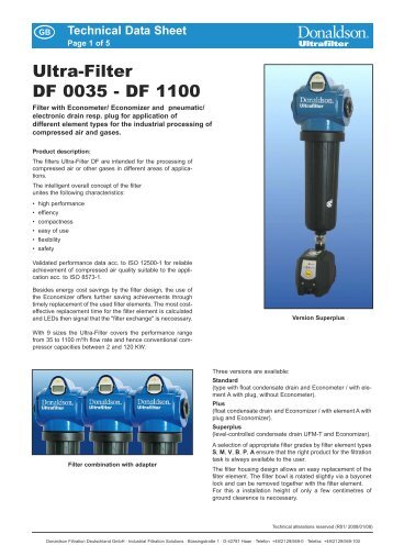 Ultra-Filter DF 0035 - DF 1100 (Datasheet) - GB