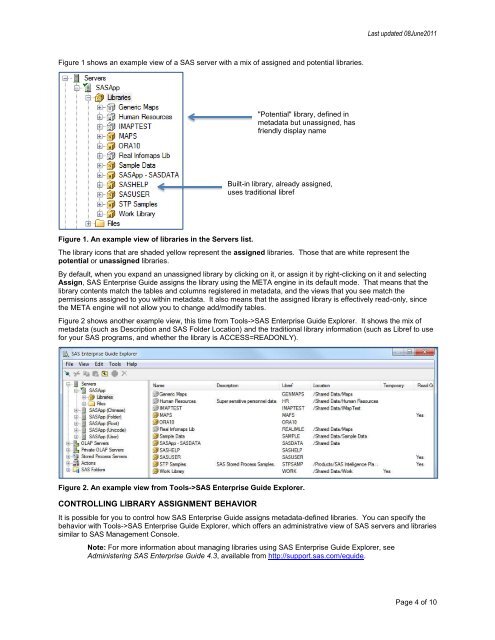 Libraries, Metadata, SAS® Enterprise Guide