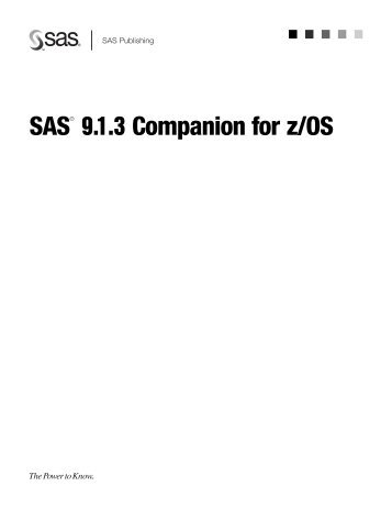 SAS(R) 9.1.3 Companion for z/OS