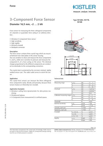 Data sheet, Type 9016B4, 9017B, 9018B - Helmar