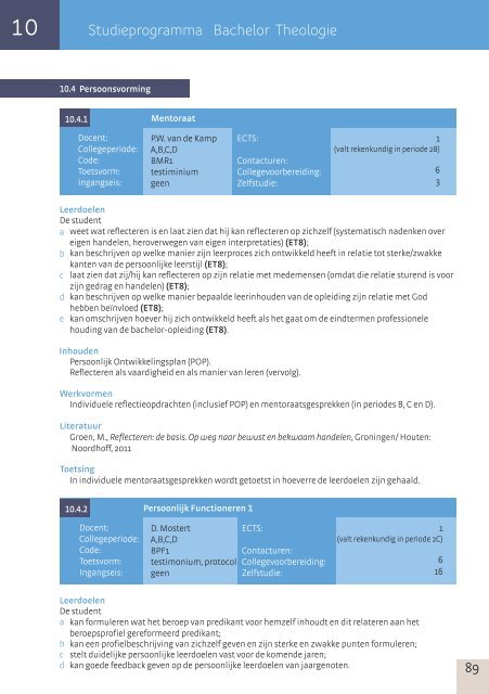 Studiegids - Theologische Universiteit Kampen