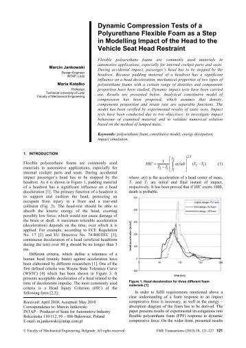 Dynamic Compression Tests of a Polyurethane Flexible Foam as a ...