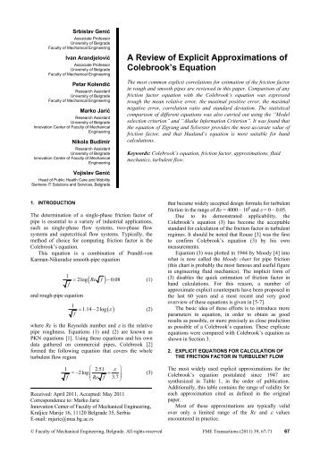 A Review of Explicit Approximations of Colebrook's Equation