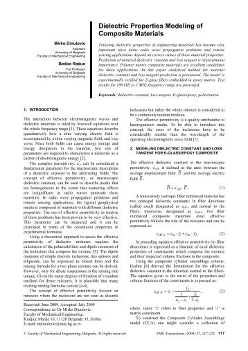 Dielectric Properties Modeling of Composite Materials