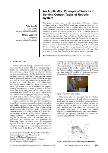 An Application Example of Webots in Solving Control Tasks of ...