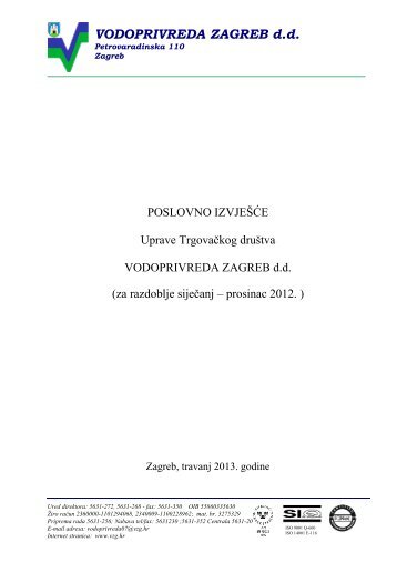 VODOPRIVREDA ZAGREB d.d.