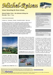 Hohe & Niedere Tatra â die schÃ¶nsten Gebirge der ... - Michel-Reisen