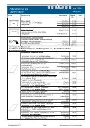 Artikelliste für die - MOTT Metallwaren und Bühnenbau GmbH