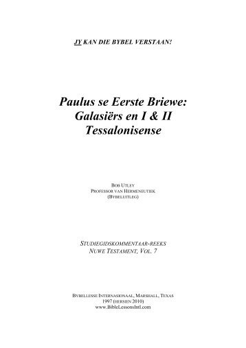 Paulus se Eerste Briewe - Free Bible Commentary