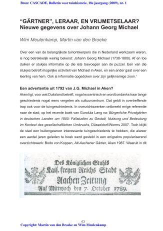 Nieuwe gegevens over Johann Georg Michael