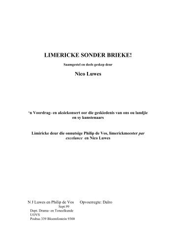 limericke sonder brieke! - LitNet