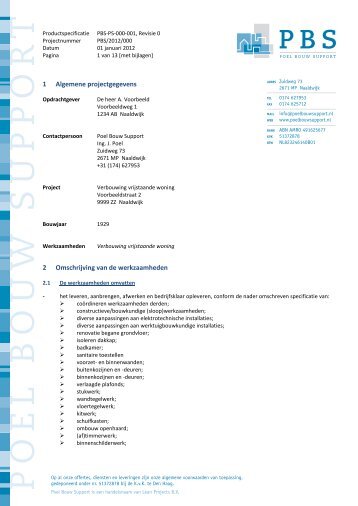Technische omschrijving (voorbeeld) - PBS Vastgoed