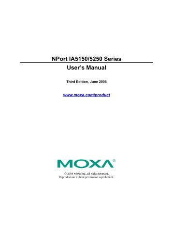 NPort IA5150/5250 Series User's Manual v3 - Moxa