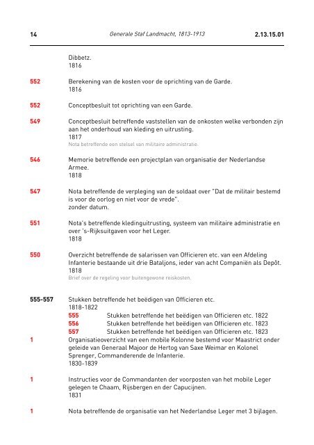 Generale Staf Landmacht, 1813-1913 - Beeldbibliotheek