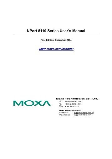 NPort 5110 User's Manual - Moxa