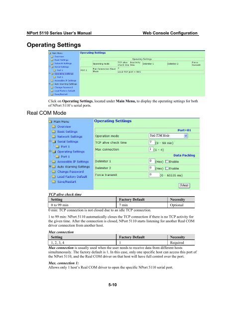 NPort 5110 User's Manual - Moxa