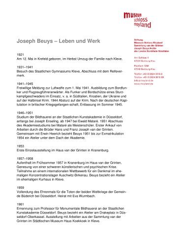 Biografie Joseph Beuys (PDF) - Museum Schloss Moyland