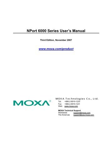 NPort 6000 Series User's Manual_v3 - Moxa