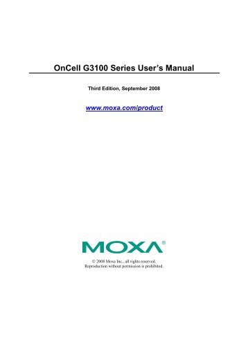 OnCell G3100 Series User's Manual v3 - Moxa