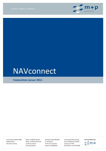 NAVconnect Featureliste - m+p gruppe